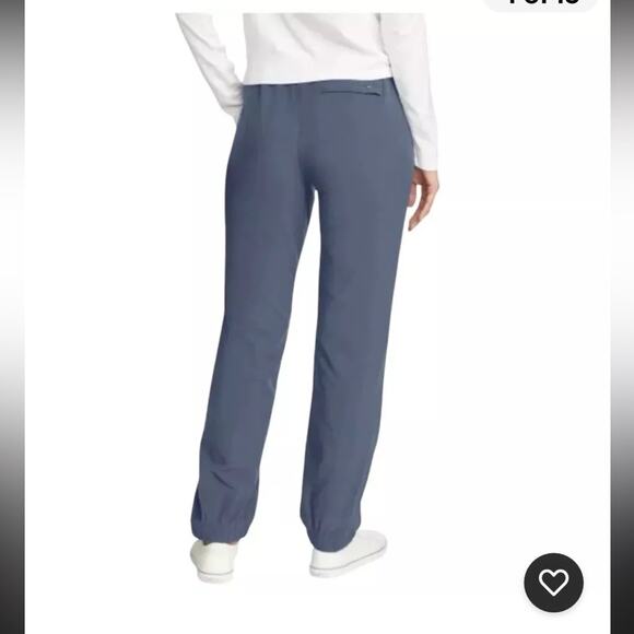 Eddie Bauer Plaid Fleece- Lined Blue Pull On Pants New - Picture 2 of 15